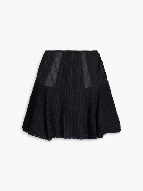 Charo Ruiz Hamaty tulle-trimmed lace mini skirt