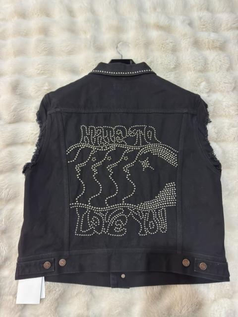 CELINE Celine runway-style heavily embellished studded denim vest