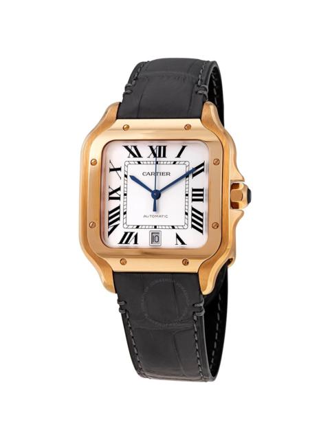 Cartier Cartier Santos De Cartier Large Automatic Silver Dial Men's 18kt Rose Gold Watch WGSA0011