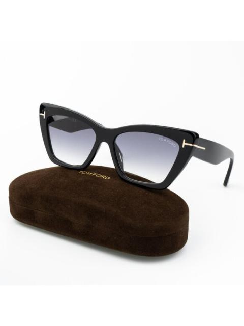 TOM FORD Tom Ford WYATT Women Sunglasses Black Gradient Cat Eye FT0871/S 01B BRAND NEW