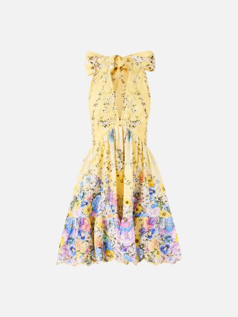 CAMILLA RUFFLE HEM HALTER SHORT DRESS