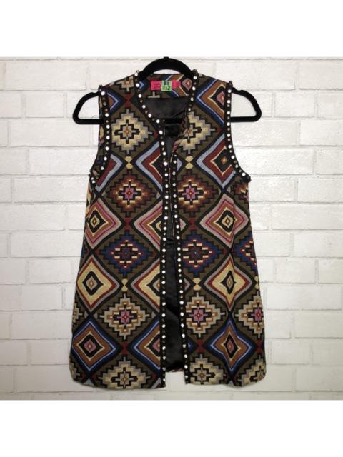 Other Designers Boohoo - Vintage Style Embellished Tapestry Long Vest