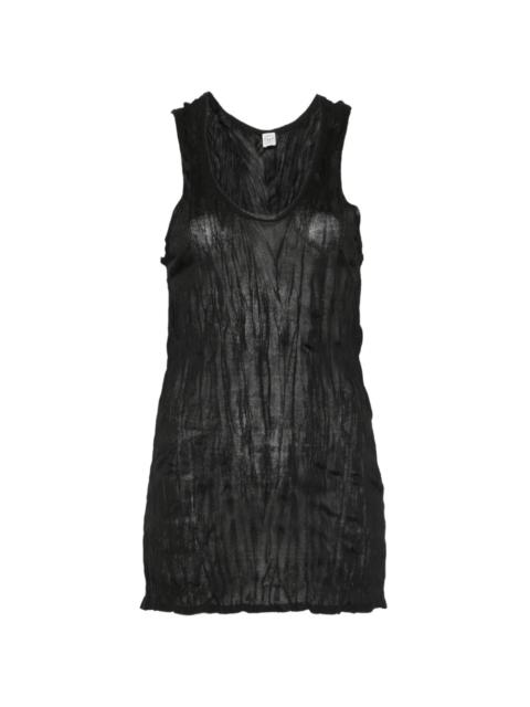 TOTEME Crinkled Knit Tank in Black