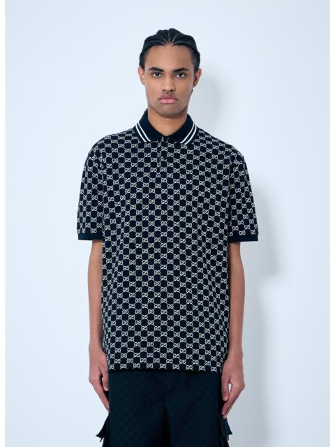 Gucci Men Gg Piquet Polo Shirt
