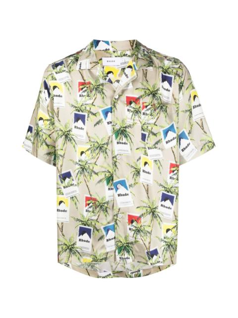 Rhude CIGARETTE-PRINT SILK SHIRT