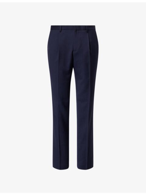 Sunspel Pleated Straight-Leg Wool Trousers