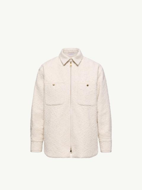 Moncler Cotton Blend Bouclé Down Shirt Jacket