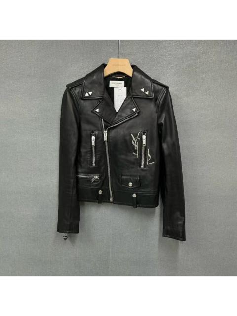 SAINT LAURENT Saint Laurent multi-zip lambskin biker style leather jacket