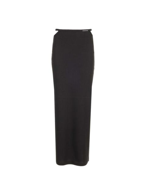 Long Skirt In Ribbed Stretch Cotton