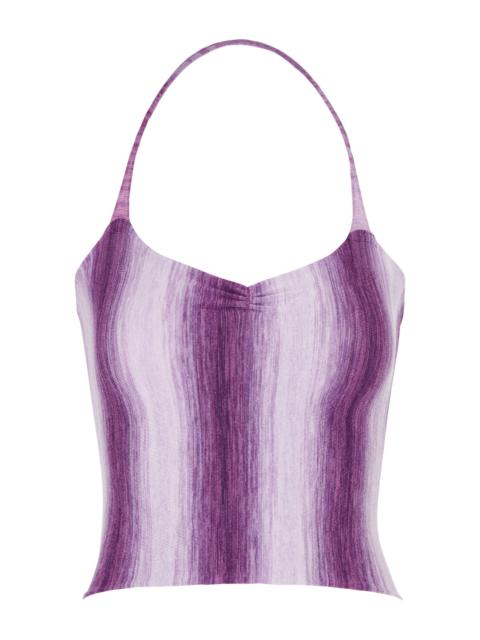 Alyss striped halterneck top