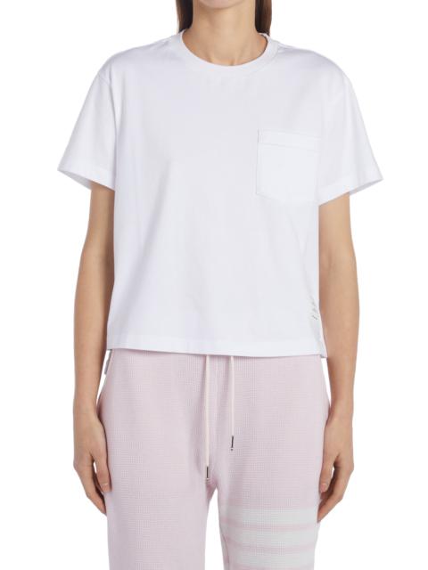 Thom Browne Thom Browne Medium Weight Cotton Jersey Boxy Pocket Tee in White at Nordstrom