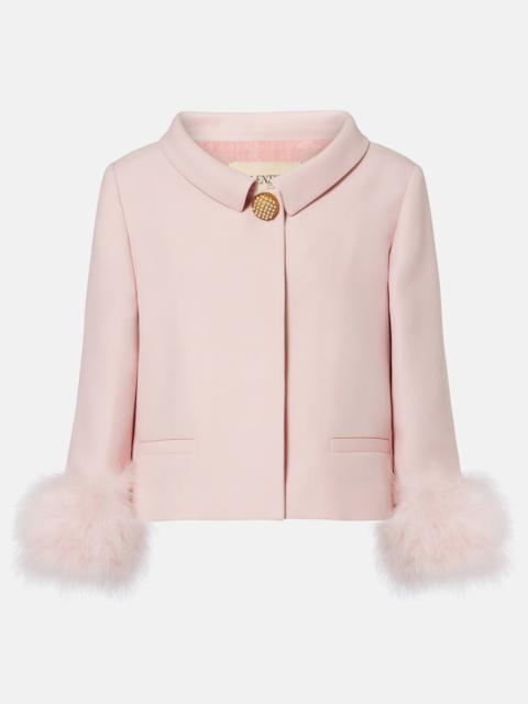 Valentino Crepe Couture feather-trimmed blazer