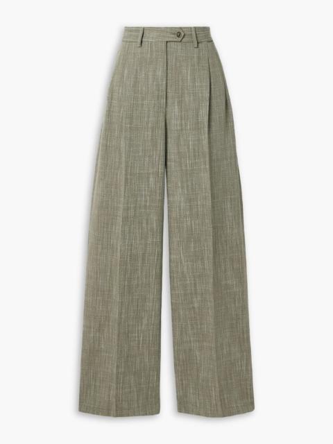 Etro Pleated checked woven wide-leg pants