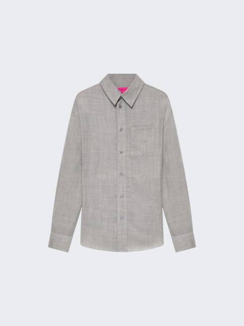 The Elder Statesman Pashmina Big Shirt Silver