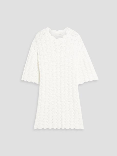 Loulou de Saison Doni crocheted cotton mini dress