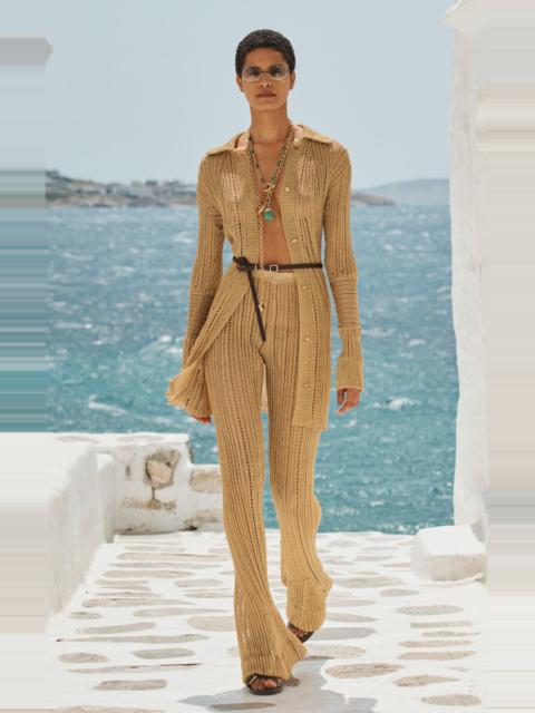 Zimmermann Rebellion Metallic Knit Shirt gold