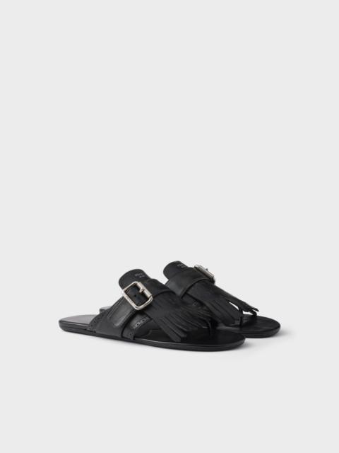 Prada Shuffle leather thong sandals