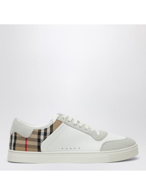 Burberry Burberry White And Check Leather Sneakers Men