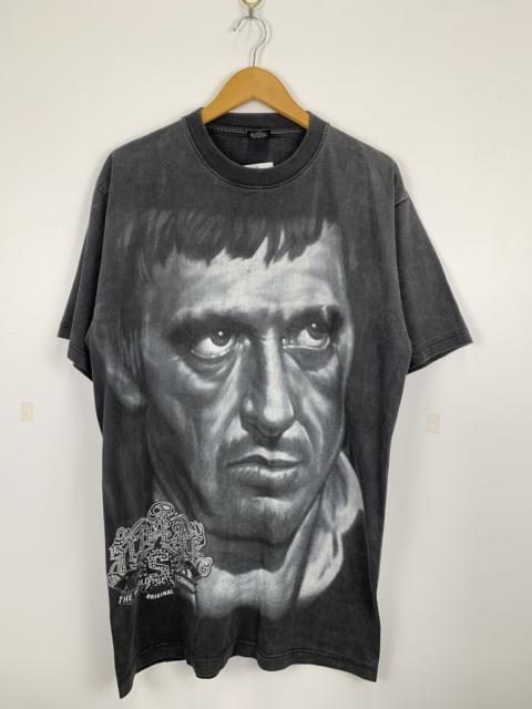 Other Designers Vintage - Vintage 90s Scarface All Overprint Movie T Shirt