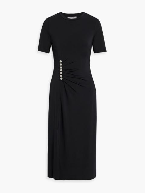 DEREK LAM 10 CROSBY Lucille studded stretch-jersey midi dress