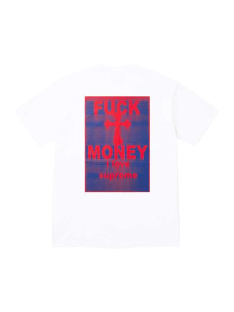 Supreme White FUCK MONEY T-Shirt