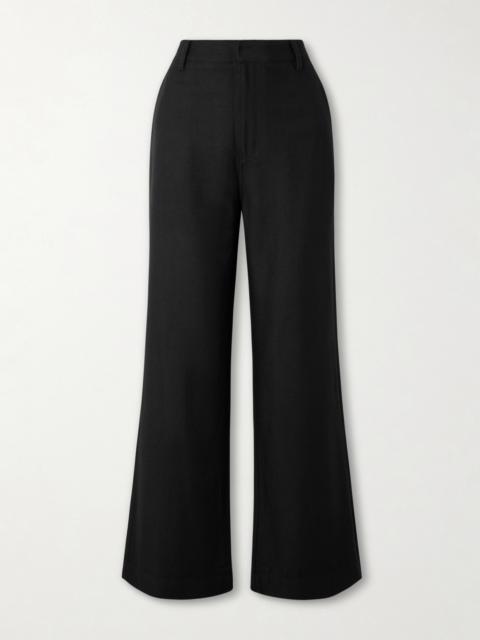 The Elder Statesman Cashmere And Wool-blend Twill Wide-leg Pants