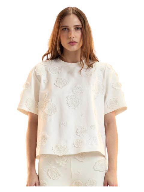 CYNTHIA ROWLEY Cynthia Rowley Pop Floral Applique Top in White at Nordstrom