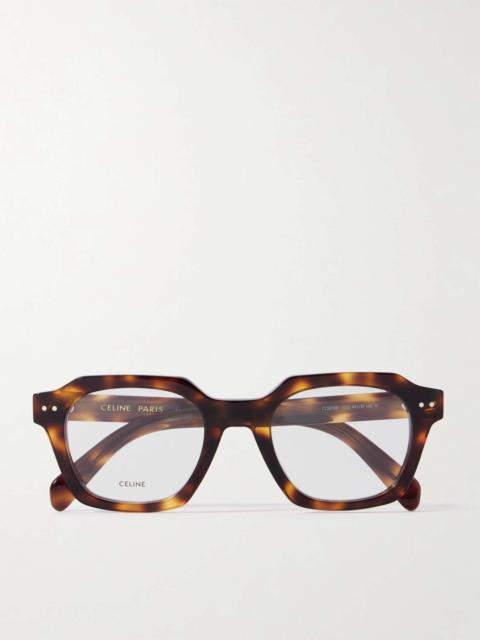 Square-frame tortoiseshell acetate optical glasses Tortoiseshell
