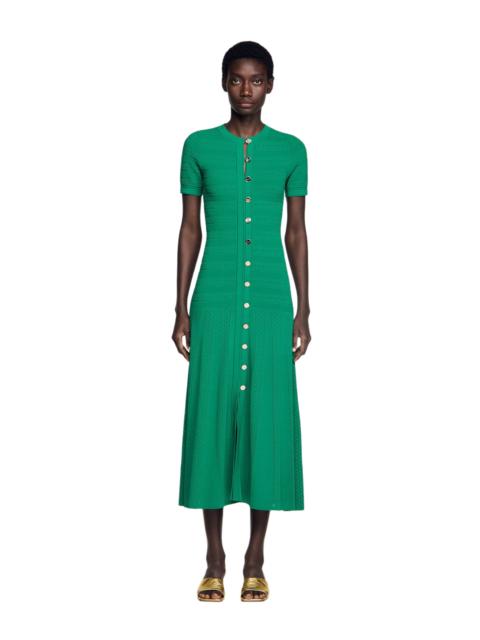 Sandro SANDRO Knit maxi dress in Emeuraude Green at Nordstrom