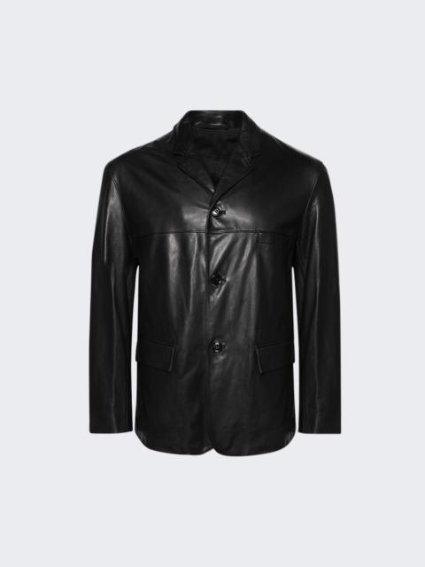 Lemaire Leather Single Breasted Jacket Black