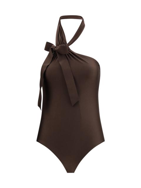 Zimmermann Zimmermann Awaken Tie Neck One-piece Sepia