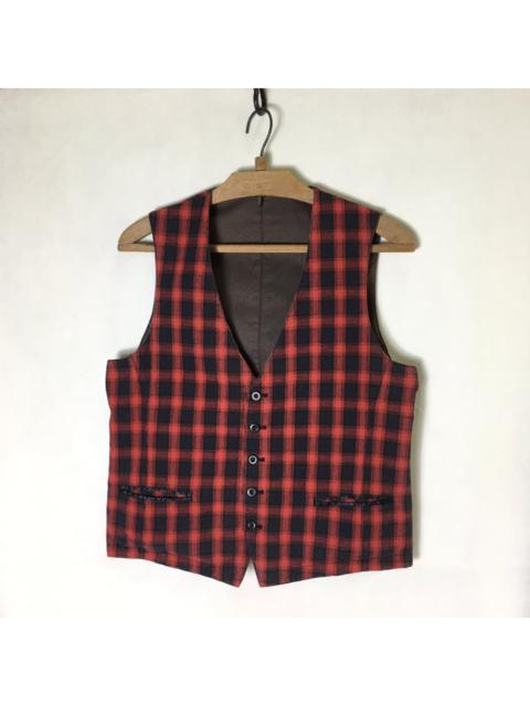 Other Designers Deux Japanese Brand Checkered Plaid Reversible Vest