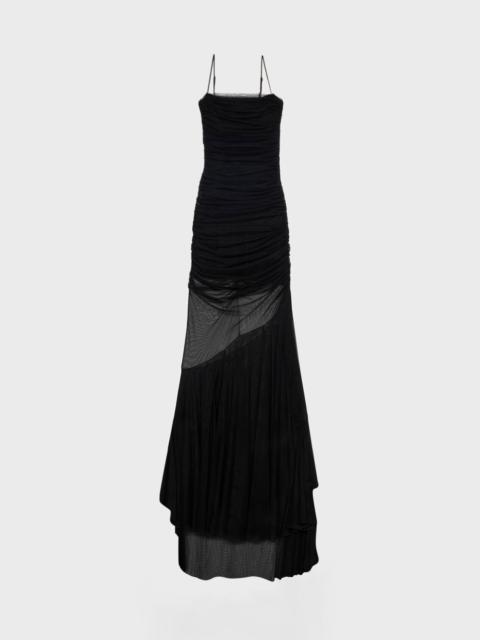 Blumarine LONG DRESS IN TULLE WITH RUFFLES