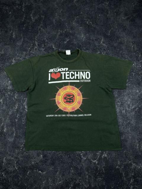 Other Designers Band Tees - Vintage 2003 Axion I Love Techno Festival Rave Hardcore Tee