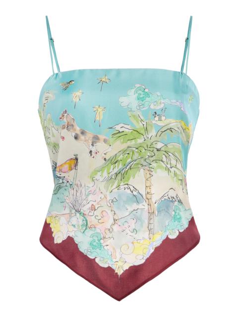 ALÉMAIS Daria Silk Scarf Top multi