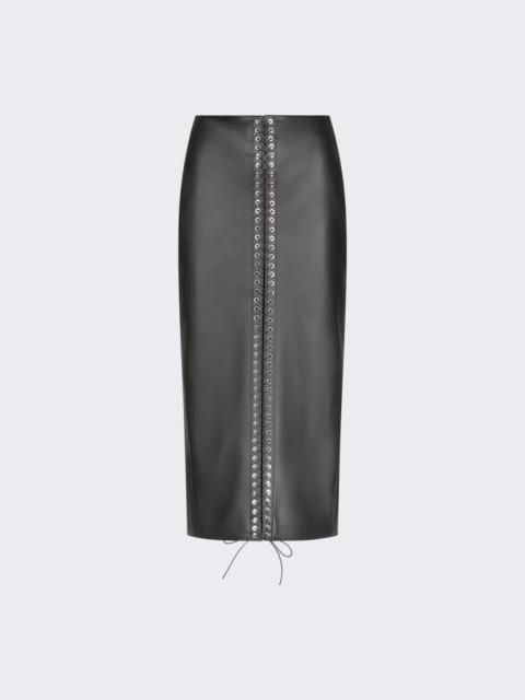 LUDOVIC DE SAINT SERNIN Pencil Skirt Eyelets Black