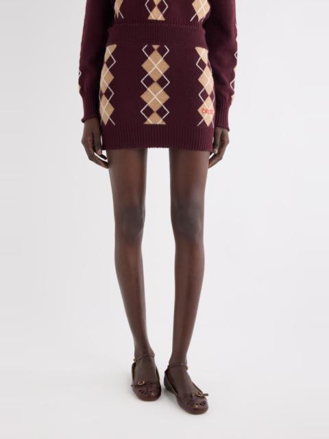 Chloé Chloé Argyle Wool & Cashmere Miniskirt in Burgundy at Nordstrom