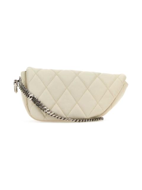 Burberry White Leather Shield Lock Shoulder Bag