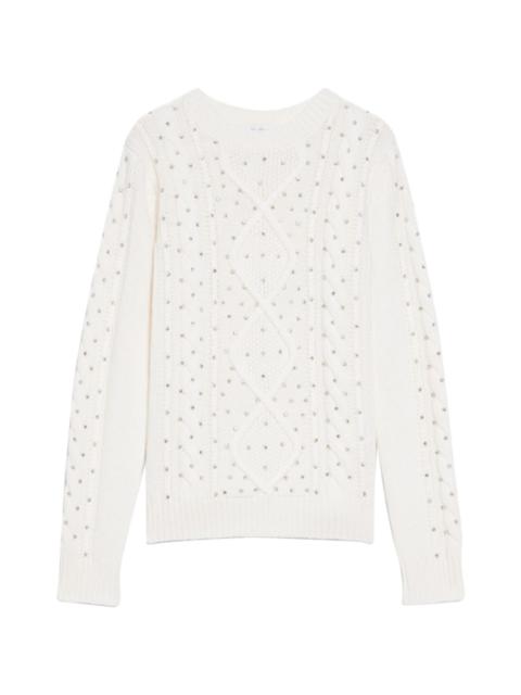 Max Mara 'onde' White Wool Blend Sweater