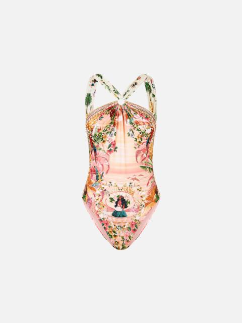 CAMILLA HIGH NECK ONE PIECE WITH TRIMS