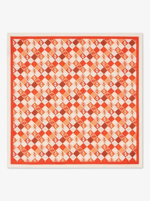 Fendi Multicolour Red Silk Foulard With Ff Logo Women