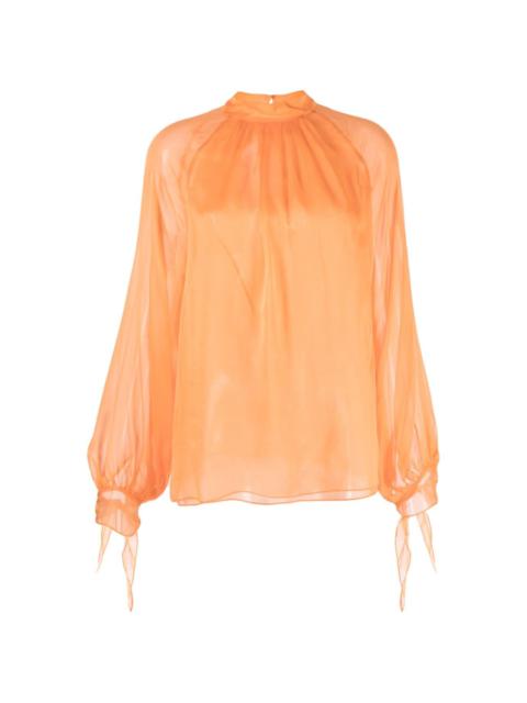 Roberto Cavalli semi-sheer silk blouse