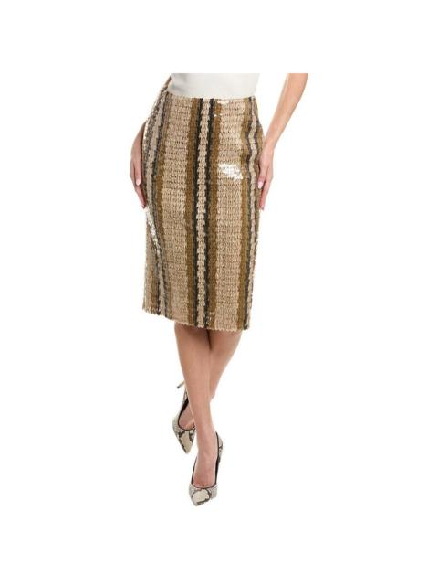 Brunello Cucinelli Brunello Cucinelli Beige Striped Knit Skirt