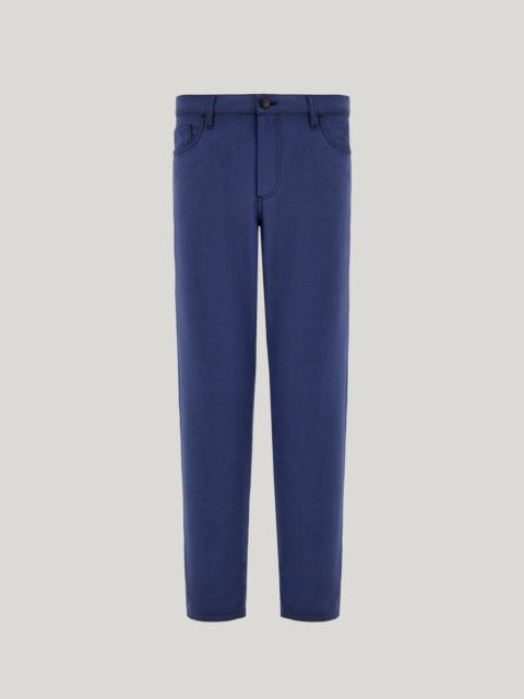 Canali AIR FORCE BLUE FIVE POCKET PANTS IN WASHABLE IMPECCABILE WOOL