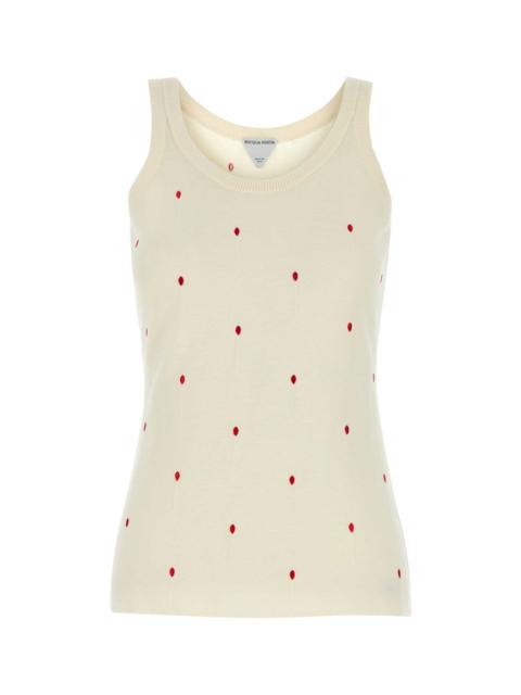 Bottega Veneta Bottega Veneta Women Ivory Cotton Blend Tank Top