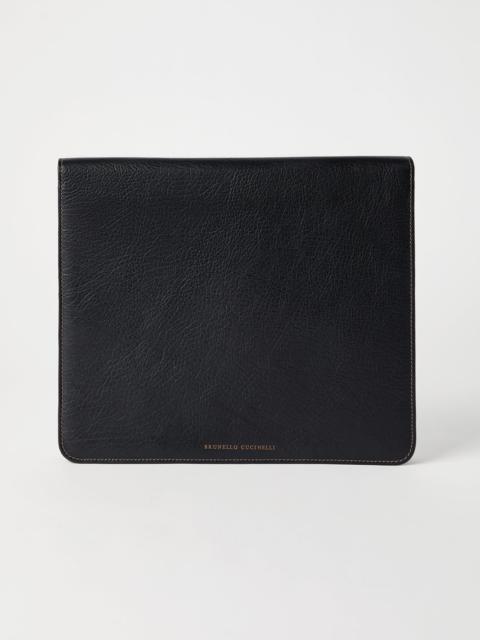 Brunello Cucinelli Grained calfskin document holder