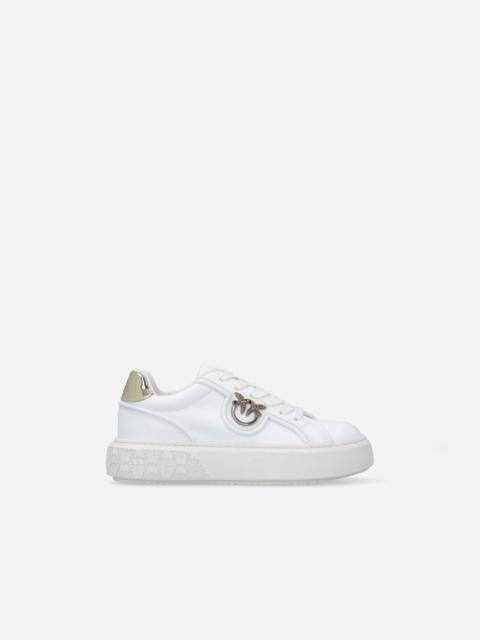 PINKO LEATHER SNEAKERS WITH LOVE BIRDS LOGO