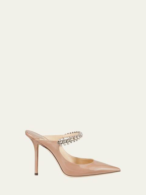 JIMMY CHOO Bing Patent Crystal-Strap High-Heel Pumps
