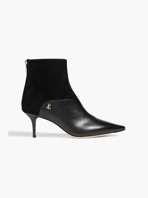 JIMMY CHOO Beyla 85 suede and leather ankle boots