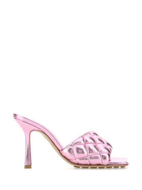 Bottega Veneta BOTTEGA VENETA WOMAN Pink Nappa Leather Padded Sandals